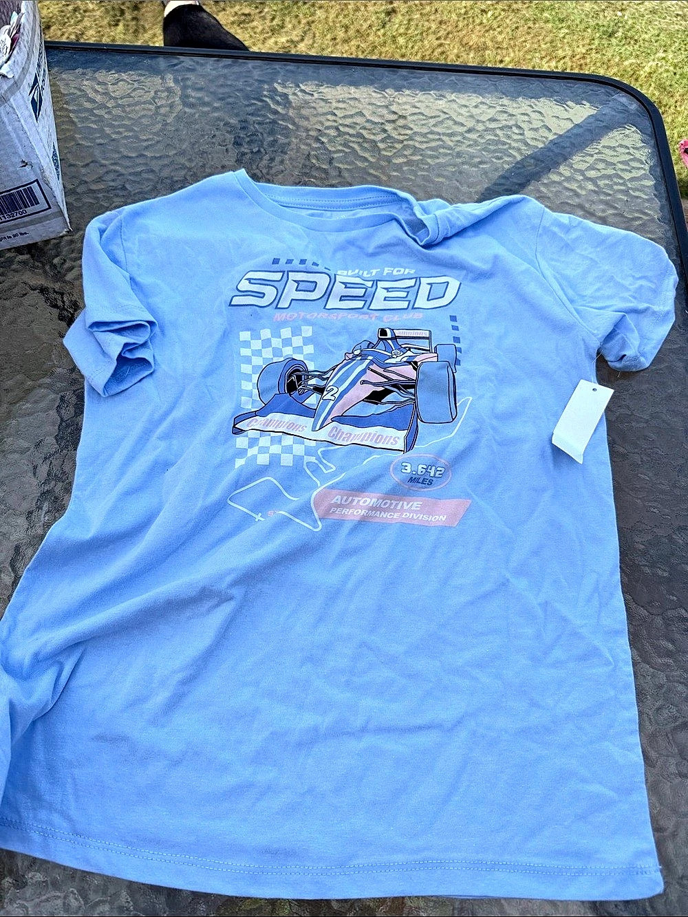 Wonder Nation Boys Built For Speed Graphic Tee Blue Large